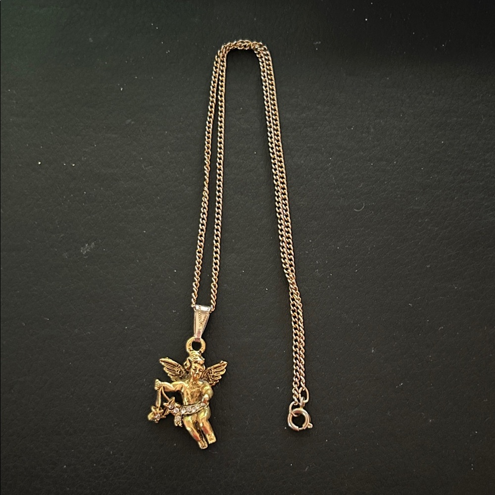 Golden Angel Pendant Necklace